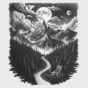 path-and-mystery – tattoo design ideas free ai generated – surrealism-hyperreal – for-ankle – Gallery: path-road-inkby-ai