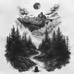 detailed-path-tattoo-surrealism-illusionary-for-full-back – tattoo design ideas free ai generated – Gallery: path-road-inkby-ai