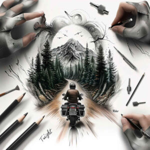 path-in-tattoo-for-men – tattoo design ideas free ai generated – neotraditional-refined-lines – for-temple – Gallery: path-road-inkby-ai