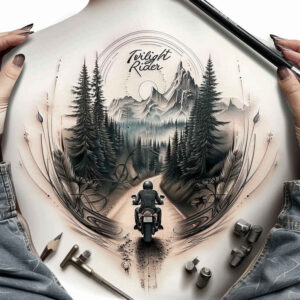 path-life-symbol – tattoo design ideas free ai generated – surrealism-shifting-shapes – for-lower-leg – Gallery: path-road-inkby-ai