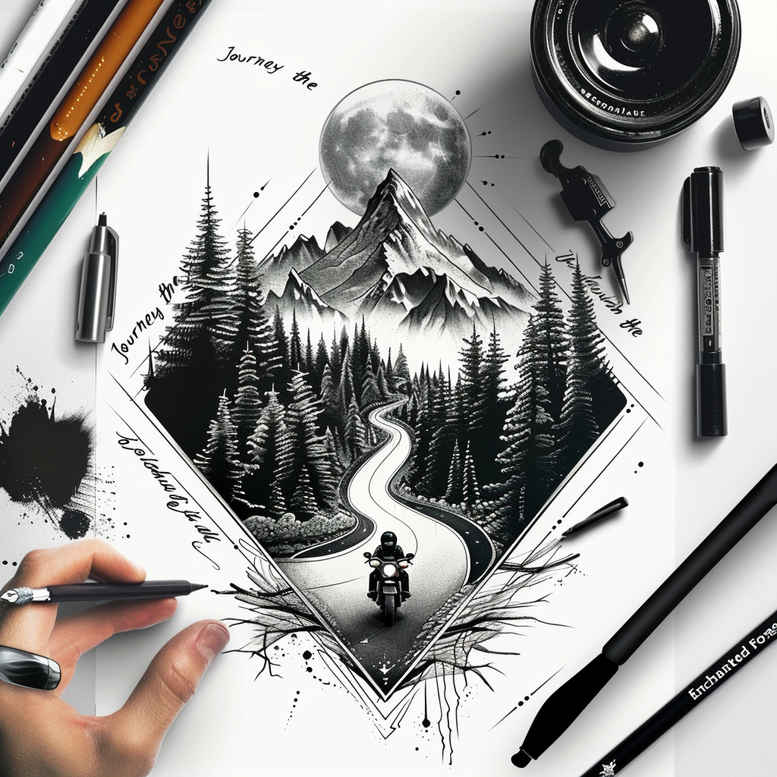 mystery-path-tattoo-neotraditional-classic-shading-for-hand – tattoo design ideas free ai generated – Gallery: path-road-inkby-ai