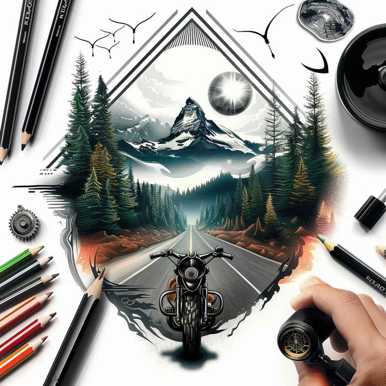 life-path-tattoo-surrealism-fantasy-inspired-for-hand – tattoo design ideas free ai generated – Gallery: path-road-inkby-ai