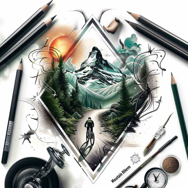 path-travel-symbol – tattoo design ideas free ai generated – realism-natural-luminosity – for-collarbone – Gallery: path-road-inkby-ai