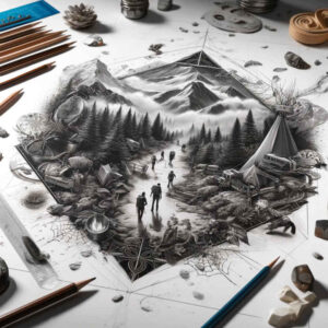 path-with-nature – tattoo design ideas free ai generated – surrealism-enigmatic-visuals – for-behind-ear – Gallery: path-road-inkby-ai