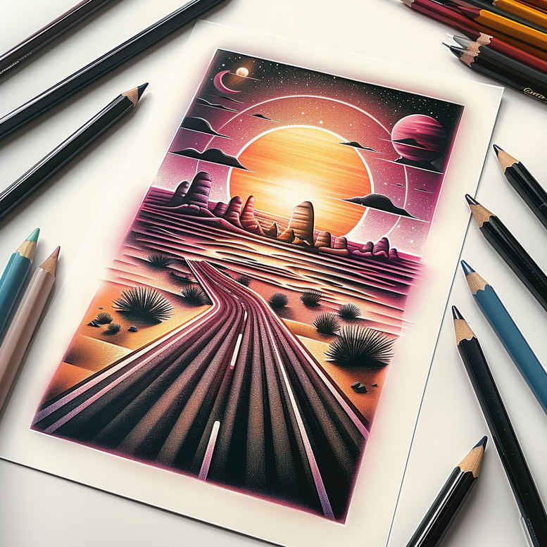 path-with-organic-lines – tattoo design ideas free ai generated – surrealism-shimmering-forms – for-knee – Gallery: path-road-inkby-ai