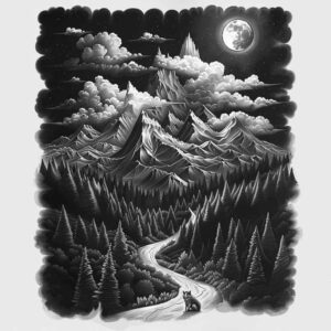 path-with-shadow-and-light – tattoo design ideas free ai generated – realism-subtle-gradients – for-shin – Gallery: path-road-inkby-ai