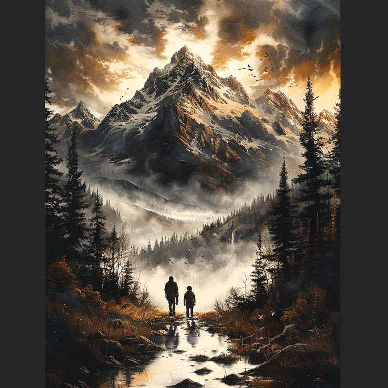 path-with-shadow – tattoo design ideas free ai generated – surrealism-psychedelic – for-temple – Gallery: path-road-inkby-ai
