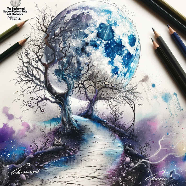 road-in-forest – tattoo design ideas free ai generated – neotraditional-color-saturation – for-upper-arm – Gallery: path-road-inkby-ai