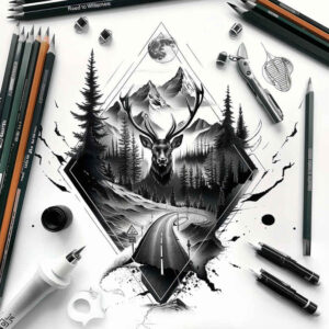 organic-line-path-tattoo-surrealism-disorienting-for-shoulder-blade – tattoo design ideas free ai generated – Gallery: path-road-inkby-ai