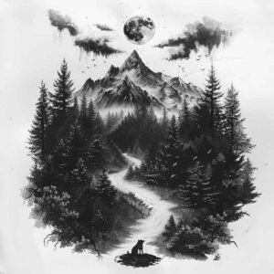 artistic-path-tattoo-neotraditional-classic-motifs-for-back-shoulder – tattoo design ideas free ai generated – Gallery: path-road-inkby-ai