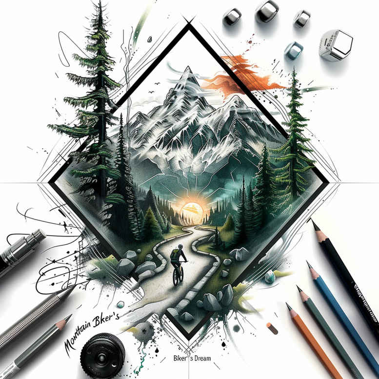 wave-pattern-path-tattoo-surrealism-displaced-objects-for-arm – tattoo design ideas free ai generated – Gallery: path-road-inkby-ai
