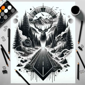 transformation-symbol-tattoo-neotraditional-vibrant-palette-for-scapula – tattoo design ideas free ai generated – Gallery: path-road-inkby-ai