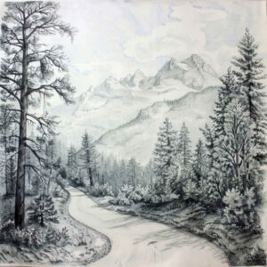 path-road tattoo design ideas accent shading bumpy road for lower leg