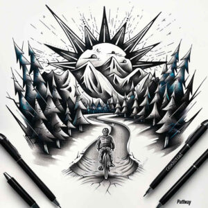 path-road tattoo design ideas Surrealism phantom shadows directions for wrist