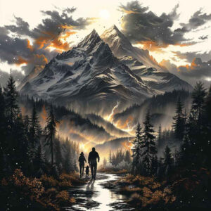 path-road tattoo design ideas unreal light natural landscape for knee