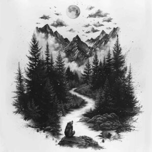 path-road tattoo design ideas Realism true skin passage for upper thigh