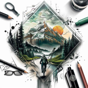 path-road tattoo design ideas fine-line winding road for nape