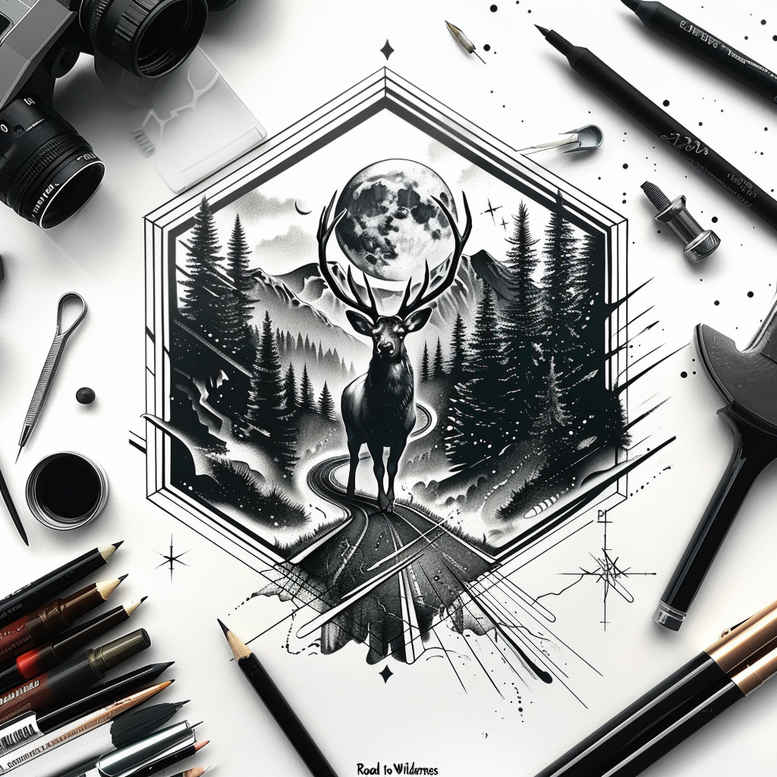natural-look-path-tattoo-surrealism-ethereal-for-full-back – tattoo design ideas free ai generated – Gallery: path-road-inkby-ai