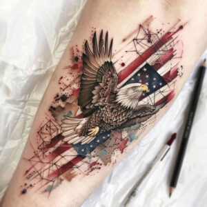 anthem-tattoo – tattoo design ideas free ai generated – neotraditional-subtle-tone – for-spine – Gallery: patriotic-inkby-ai