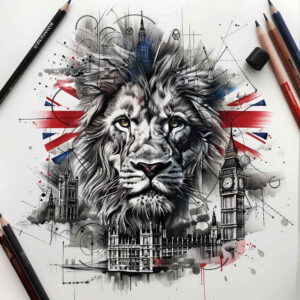 anthem-tattoo – tattoo design ideas free ai generated – surrealism-fantastical – for-collarbone – Gallery: patriotic-inkby-ai