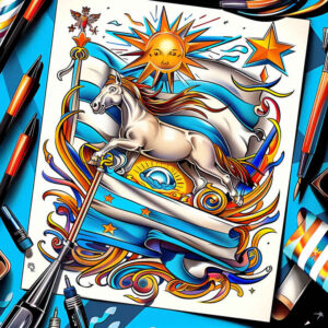 coat-of-arms-tattoo – tattoo design ideas free ai generated – surrealism-melting-forms – for-lower-chest – Gallery: patriotic-inkby-ai