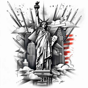 flag-tattoo – tattoo design ideas free ai generated – neotraditional-intricate-shading – for-lower-arm – Gallery: patriotic-inkby-ai