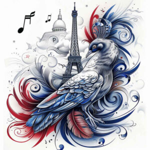 independence-symbol-tattoo – tattoo design ideas free ai generated – surrealism-blurred-edges – for-upper-chest – Gallery: patriotic-inkby-ai