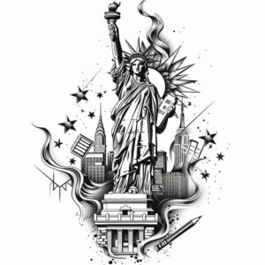 national-colors-tattoo – tattoo design ideas free ai generated – neotraditional-clear-lines – for-ribs – Gallery: patriotic-inkby-ai