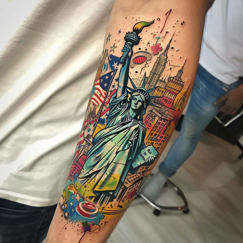 patriotic-courage-tattoo – tattoo design ideas free ai generated – neotraditional-subtle-tone – for-fingers – Gallery: patriotic-inkby-ai