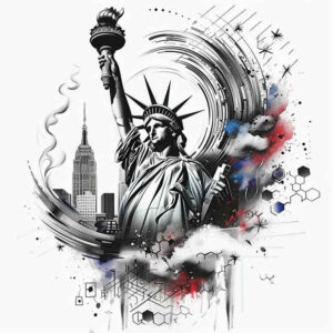 patriotic-crest-tattoo – tattoo design ideas free ai generated – neotraditional-layered-shading – for-heel – Gallery: patriotic-inkby-ai
