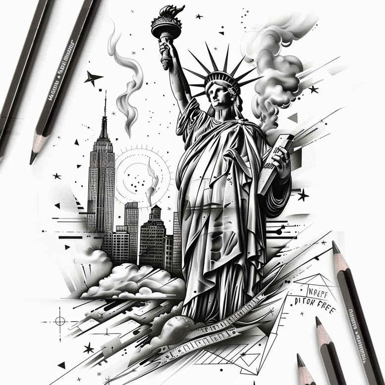 patriotic-crest-tattoo – tattoo design ideas free ai generated – realism-color-precision – for-neck – Gallery: patriotic-inkby-ai