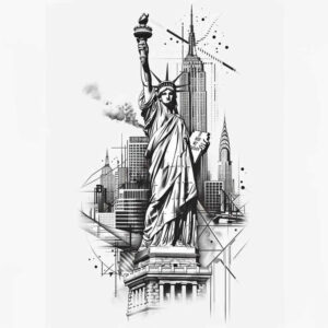 patriotic-crest-tattoo – tattoo design ideas free ai generated – realism-textured-light – for-back-shoulder – Gallery: patriotic-inkby-ai