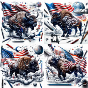 patriotic-culture-tattoo – tattoo design ideas free ai generated – surrealism-chromatic-aberration – for-thigh – Gallery: patriotic-inkby-ai