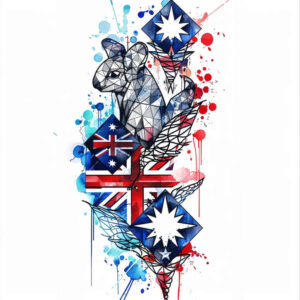 patriotic-emblem-tattoo – tattoo design ideas free ai generated – surrealism-ambiguous-space – for-upper-shoulder – Gallery: patriotic-inkby-ai