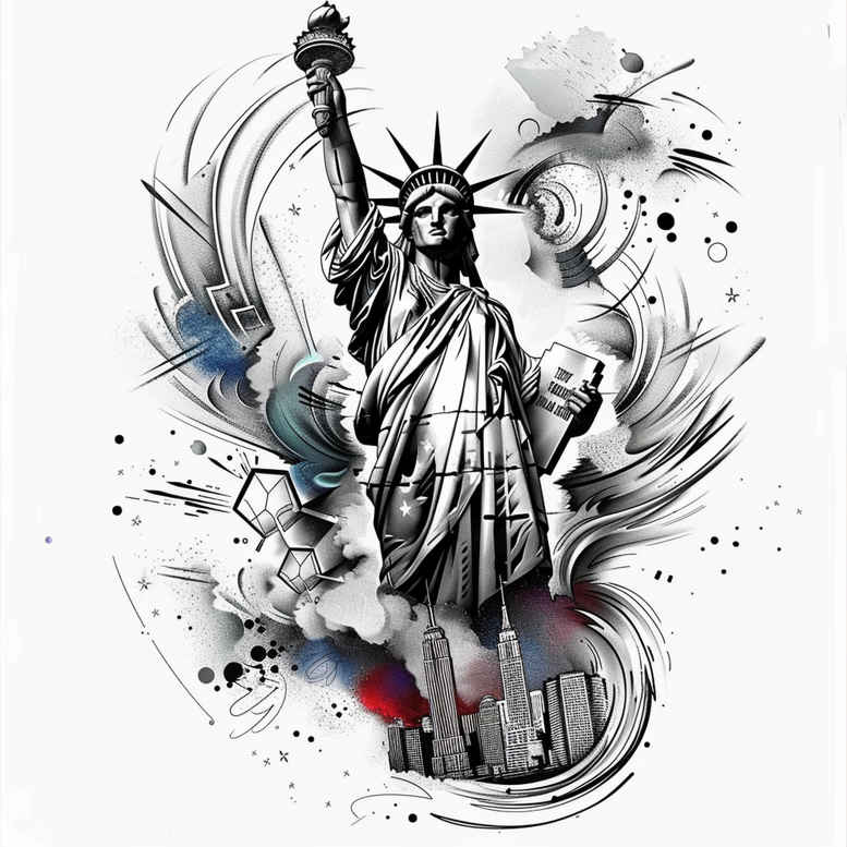 patriotic-fight-symbol-tattoo – tattoo design ideas free ai generated – neotraditional-textured-fills – for-hand – Gallery: patriotic-inkby-ai
