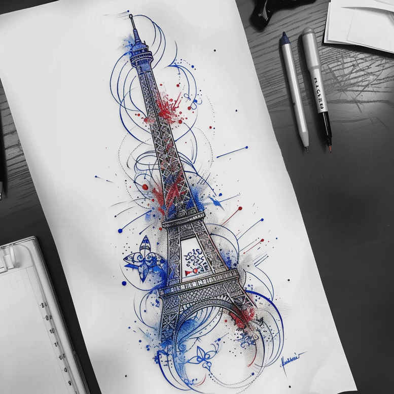patriotic-fight-symbol-tattoo – tattoo design ideas free ai generated – realism-mirrored-effect – for-heel – Gallery: patriotic-inkby-ai