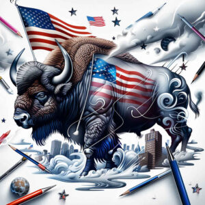 patriotic-figure-tattoo – tattoo design ideas free ai generated – neotraditional-layered-fill – for-upper-chest – Gallery: patriotic-inkby-ai