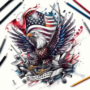 patriotic-figure-tattoo – tattoo design ideas free ai generated – surrealism-phantasm – for-outer-arm – Gallery: patriotic-inkby-ai