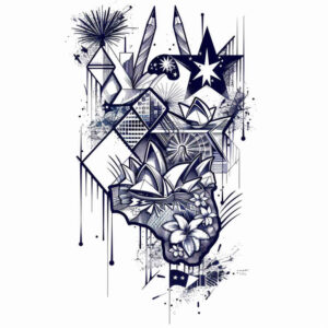 patriotic-geometric-tattoo – tattoo design ideas free ai generated – neotraditional-artful-color – for-inner-arm – Gallery: patriotic-inkby-ai