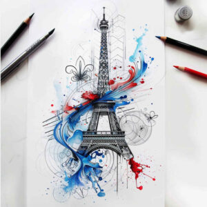 patriotic-heart-tattoo – tattoo design ideas free ai generated – surrealism-symbolism – for-back-shoulder – Gallery: patriotic-inkby-ai