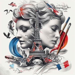 patriotic-light-tattoo – tattoo design ideas free ai generated – neotraditional-clean-fill – for-lower-arm – Gallery: patriotic-inkby-ai