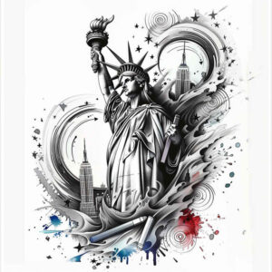 patriotic-light-tattoo – tattoo design ideas free ai generated – neotraditional-expressive-color – for-nape – Gallery: patriotic-inkby-ai