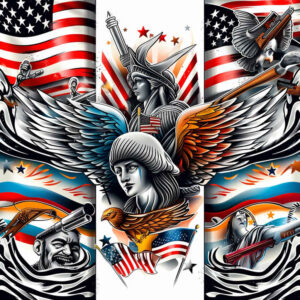 patriotic-memory-tattoo – tattoo design ideas free ai generated – neotraditional-dynamic-composition – for-stomach – Gallery: patriotic-inkby-ai