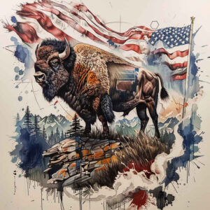 patriotic-ornamental-tattoo – tattoo design ideas free ai generated – neotraditional-dynamic-color – for-nape – Gallery: patriotic-inkby-ai