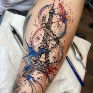 patriotic-pattern-tattoo – tattoo design ideas free ai generated – surrealism-phantasm – for-upper-thigh – Gallery: patriotic-inkby-ai