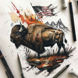 patriotic-peace-tattoo – tattoo design ideas free ai generated – neotraditional-vivid-detail – for-upper-shoulder – Gallery: patriotic-inkby-ai