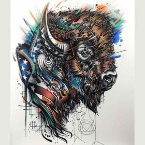 patriotic-perseverance-tattoo – tattoo design ideas free ai generated – realism-highlighted-contrast – for-upper-arm – Gallery: patriotic-inkby-ai