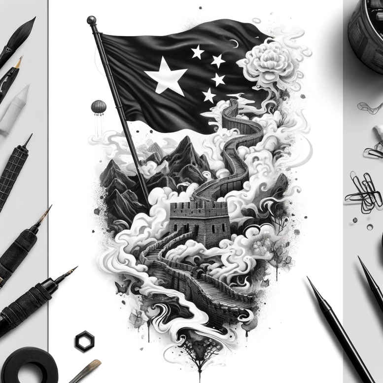 patriotic-pride-tattoo – tattoo design ideas free ai generated – surrealism-beyond-reality – for-knee – Gallery: patriotic-inkby-ai