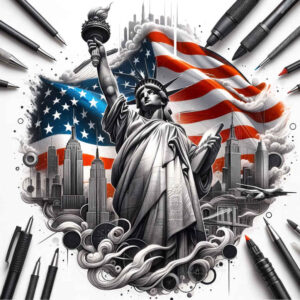 patriotic-sign-tattoo – tattoo design ideas free ai generated – realism-sharp-focus – for-forearm – Gallery: patriotic-inkby-ai