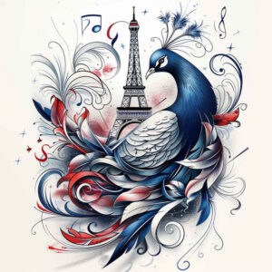 patriotic-spirit-tattoo – tattoo design ideas free ai generated – neotraditional-detailed-textures – for-sternum – Gallery: patriotic-inkby-ai